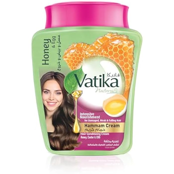 Vatika Naturals Intensive Nourishment Hammam Cream (450g) | Natural Extracts of Egg, Honey, Castor and Marrow | For Damaged and Split Hair | Promotes Strong Hair From The Roots - Image 1